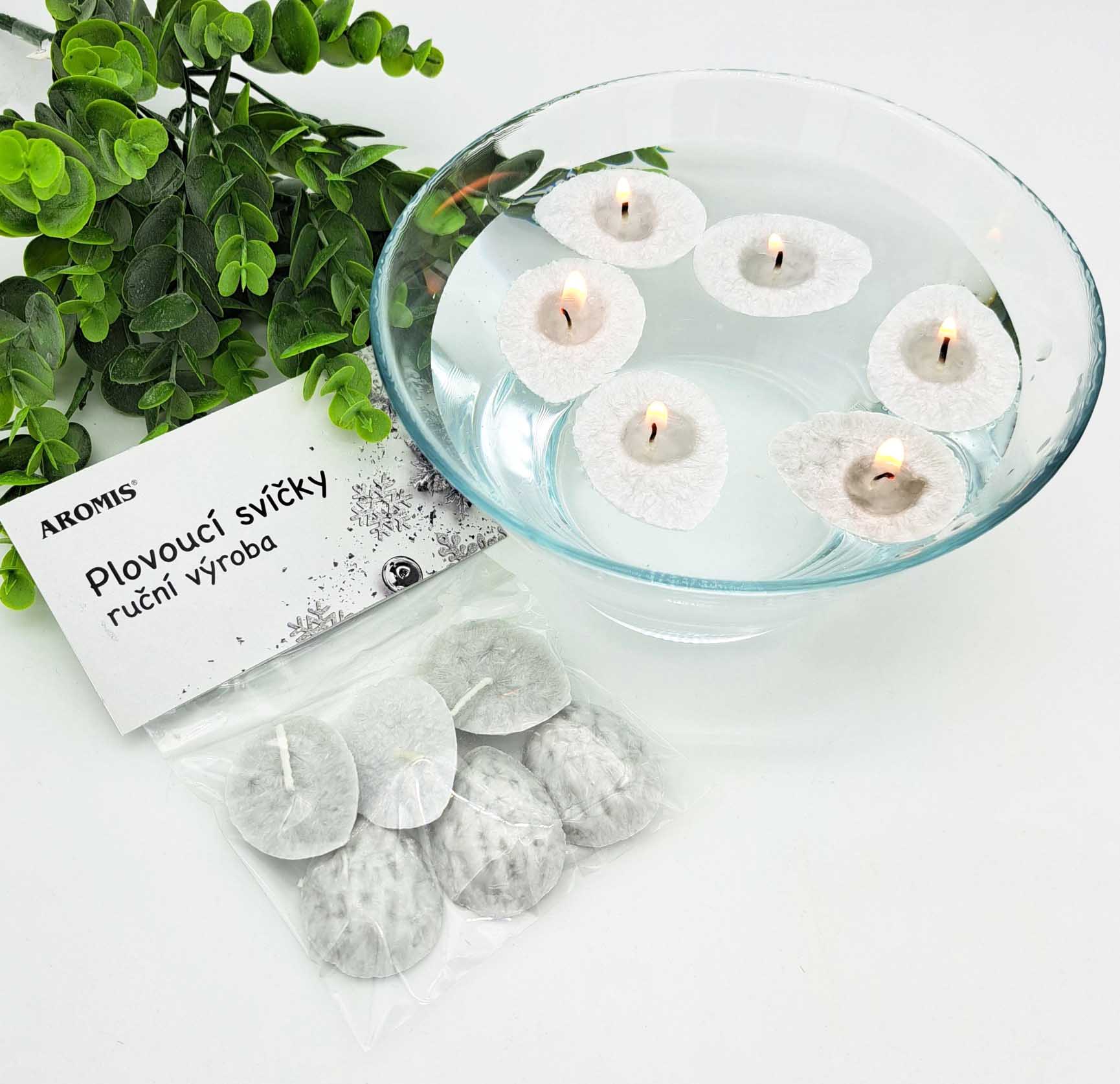 PLOVOUCÍ SVÍČKY - ŠEDÉ - 6 KS V BALENÍ