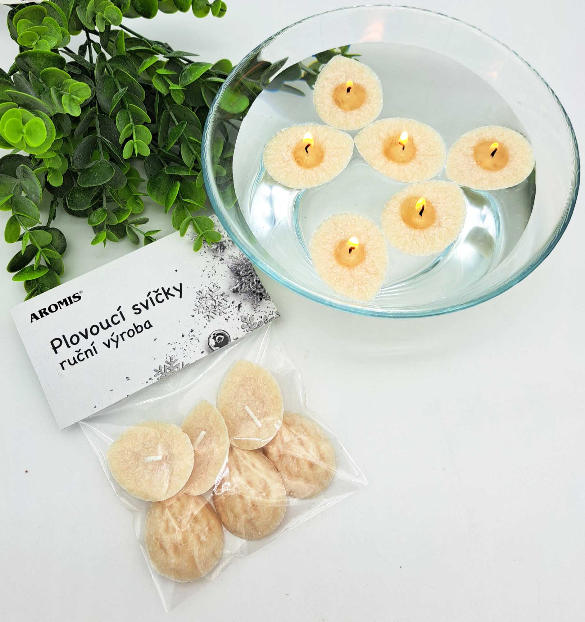 PLOVOUCÍ SVÍČKY - BÉŽOVÁ - 6 KS V BALENÍ