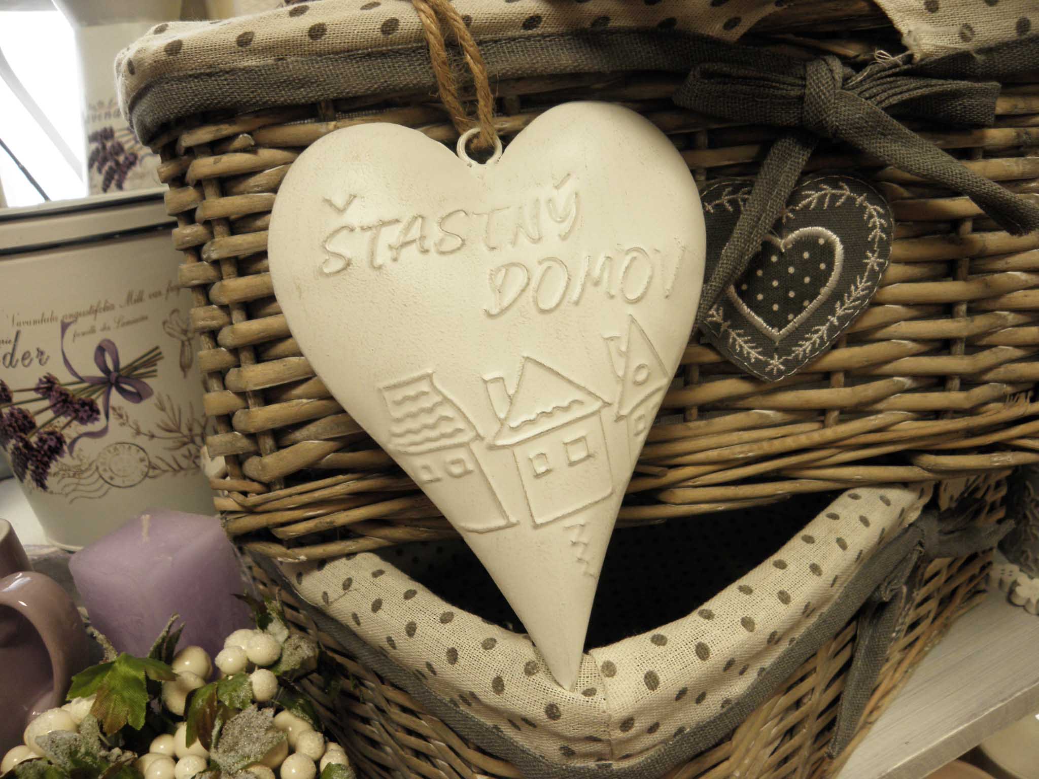 DEKORACE - PLECHOVÉ SRDÍČKO - ŠŤASTNÝ DOMOV