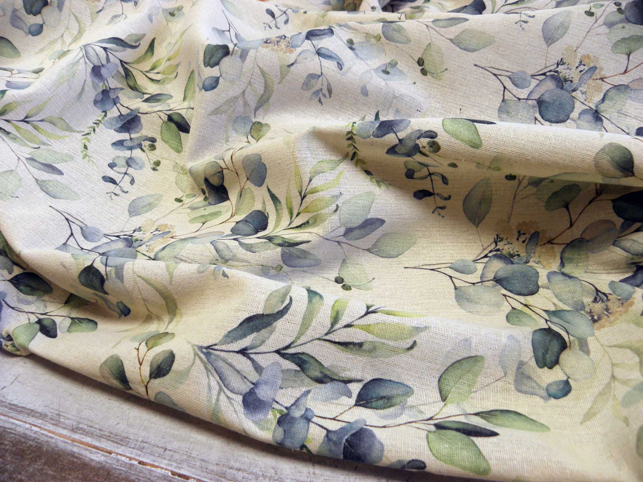 LÁTKA - FOTOTISK - LEN + PES - EUKALYPTUS