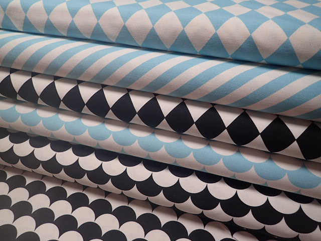 LÁTKA - POTAHOVKA - TYRKYSOVÉ KOSOČTVERCE