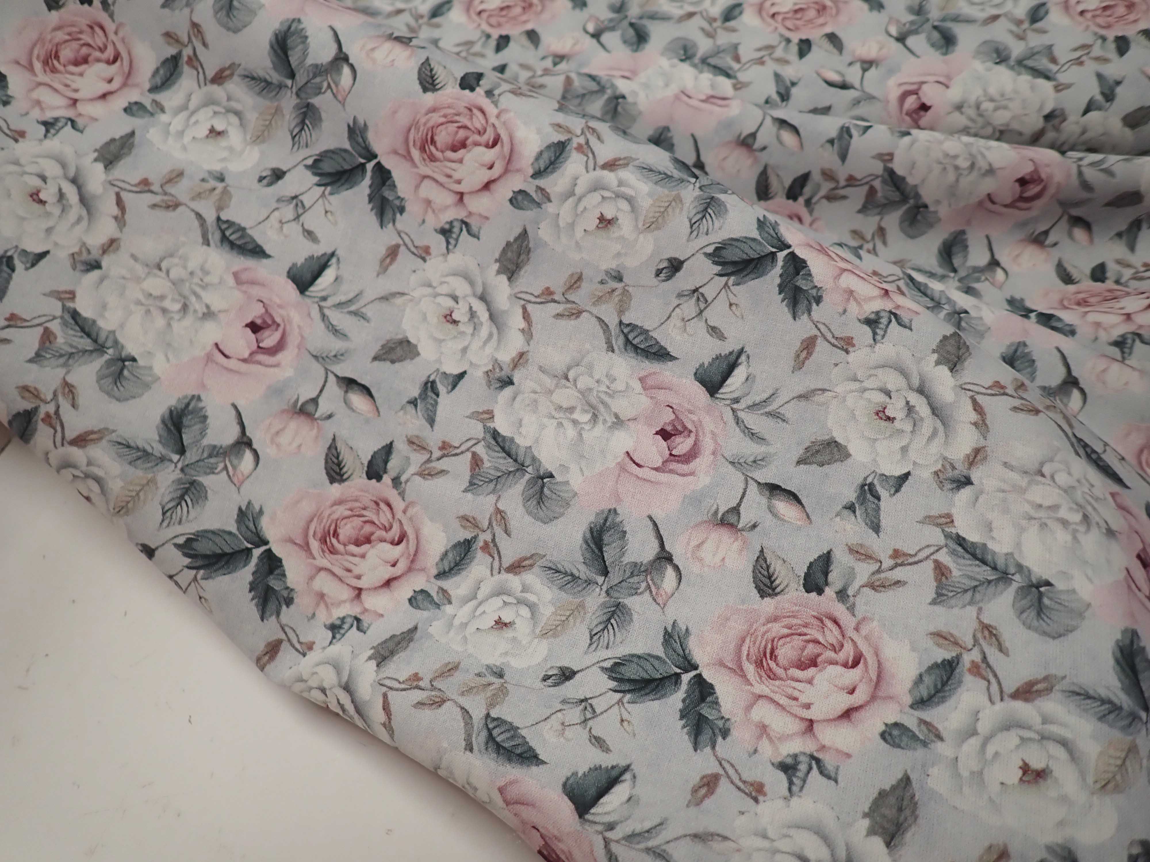 LÁTKA - POPELÍN - KVĚTY - FOTOTISK