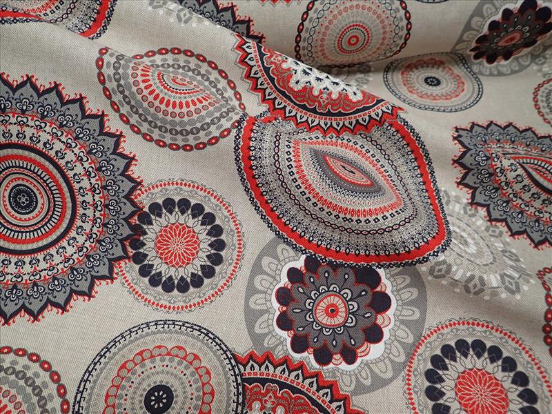 LÁTKA - POTAHOVKA - REŽNÁ - MANDALY - ČERVENÁ