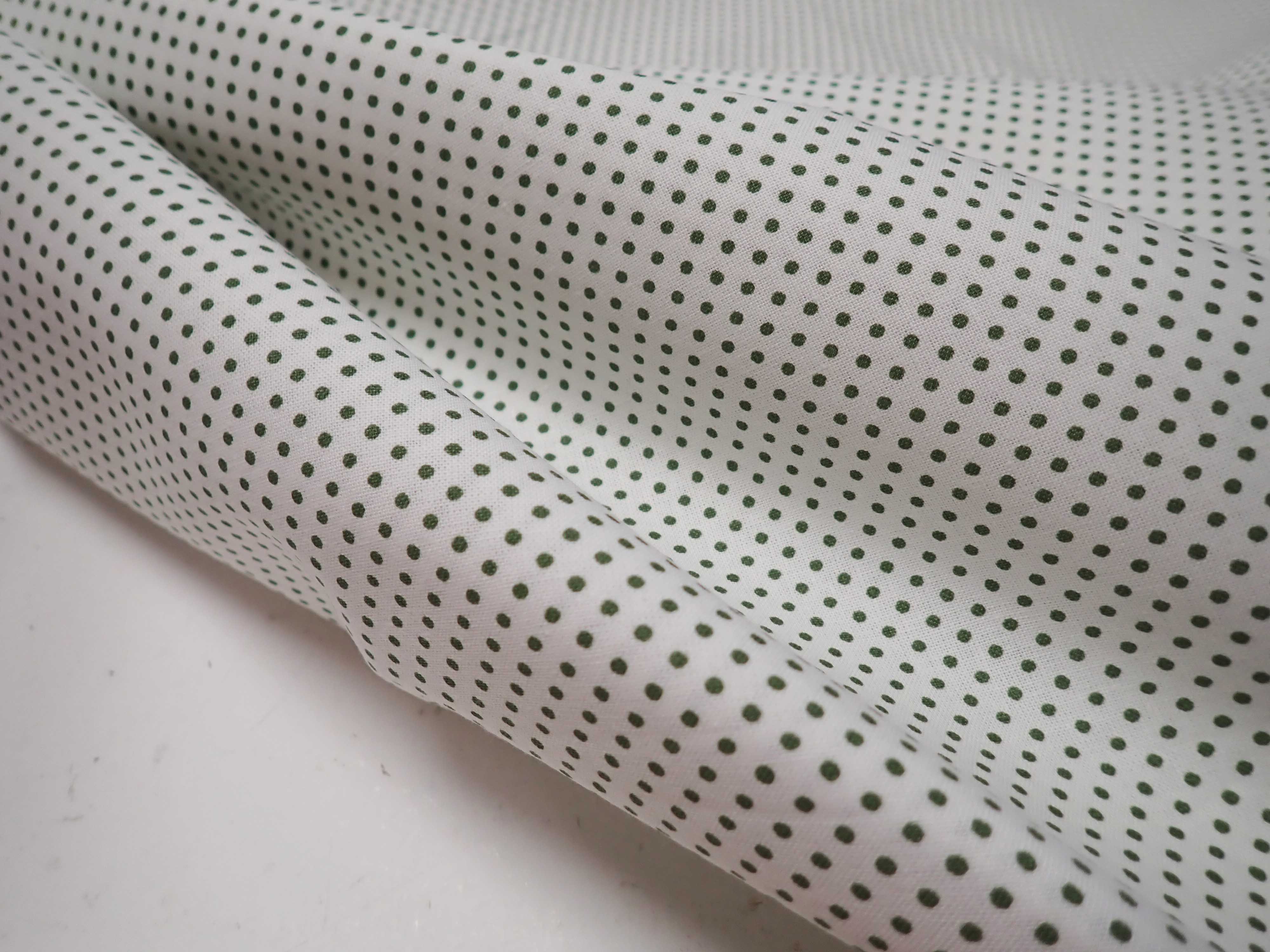 LÁTKA - BÍLÁ + TMAVĚ ZELENÝ PUNTÍK