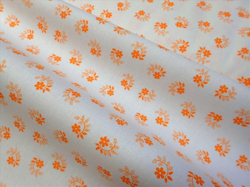 LÁTKA -  BÍLÁ + ORANŽOVÉ KYTIČKY