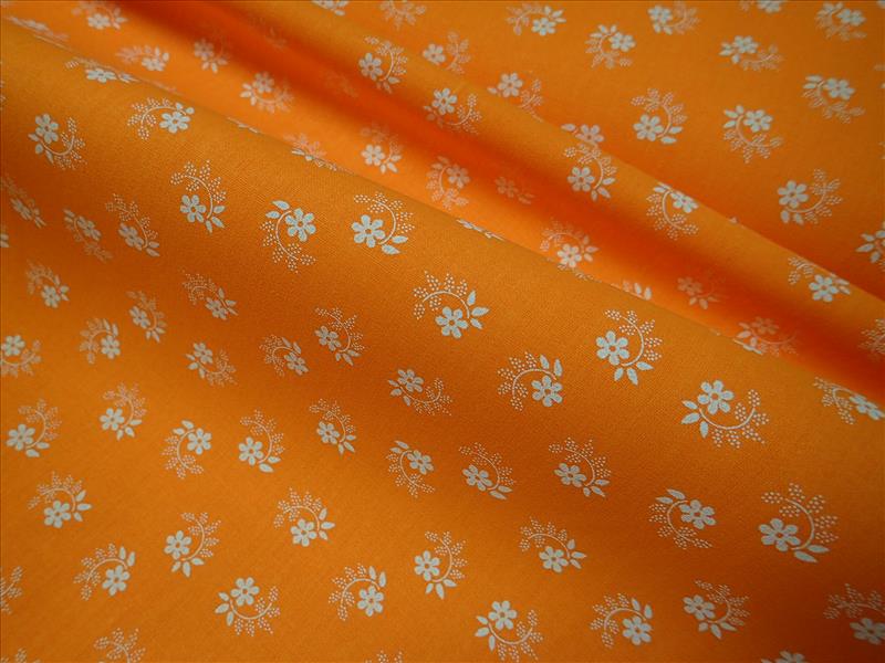 LÁTKA - ORANŽOVÁ + BÍLÉ KYTIČKY