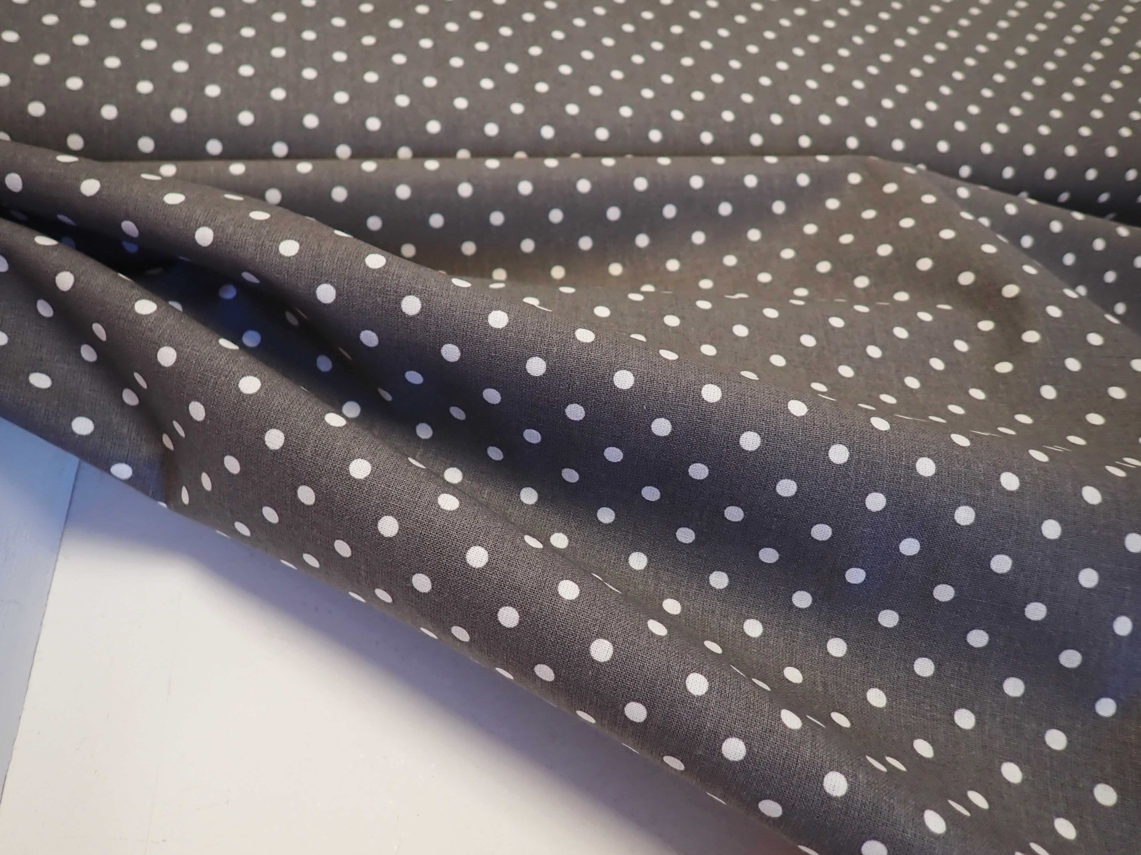 LÁTKA - TMAVĚ ŠEDÁ + BÍLÝ PUNTÍK