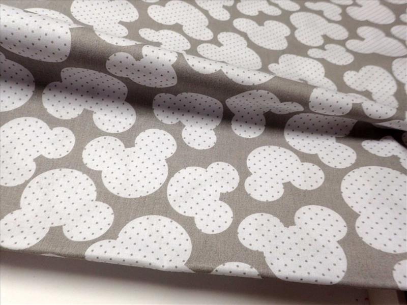 LÁTKA - ŠEDÁ + HLAVY MICKEY