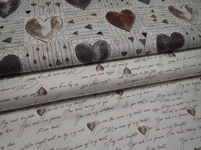 LÁTKA - SMETANOVÁ + HNĚDÁ SRDÍČKA + PÍSMO