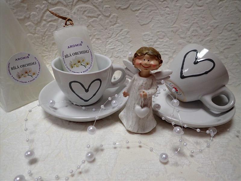 HRNÍČEK - ESPRRESO - BÍLÝ + SRDÍČKO