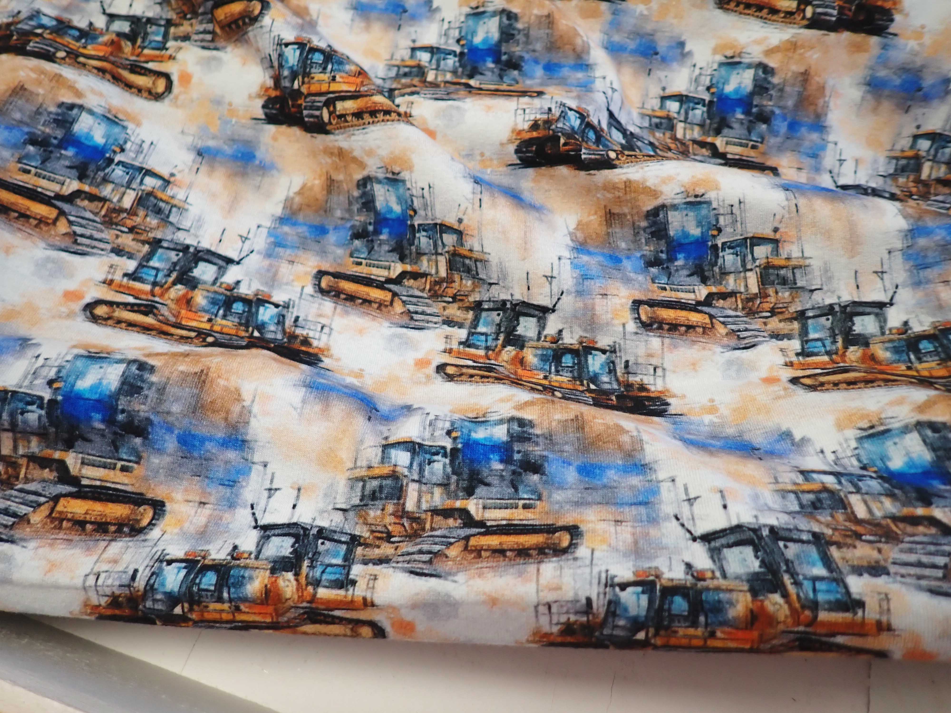 LÁTKA - TEPLÁKOVINA - FOTOTISK - STAVEBNÍ STROJE