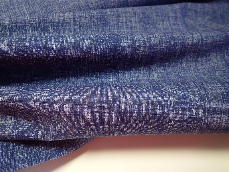 látka - LNĚNÝ EFEKT - TMAVĚ MODRÁ