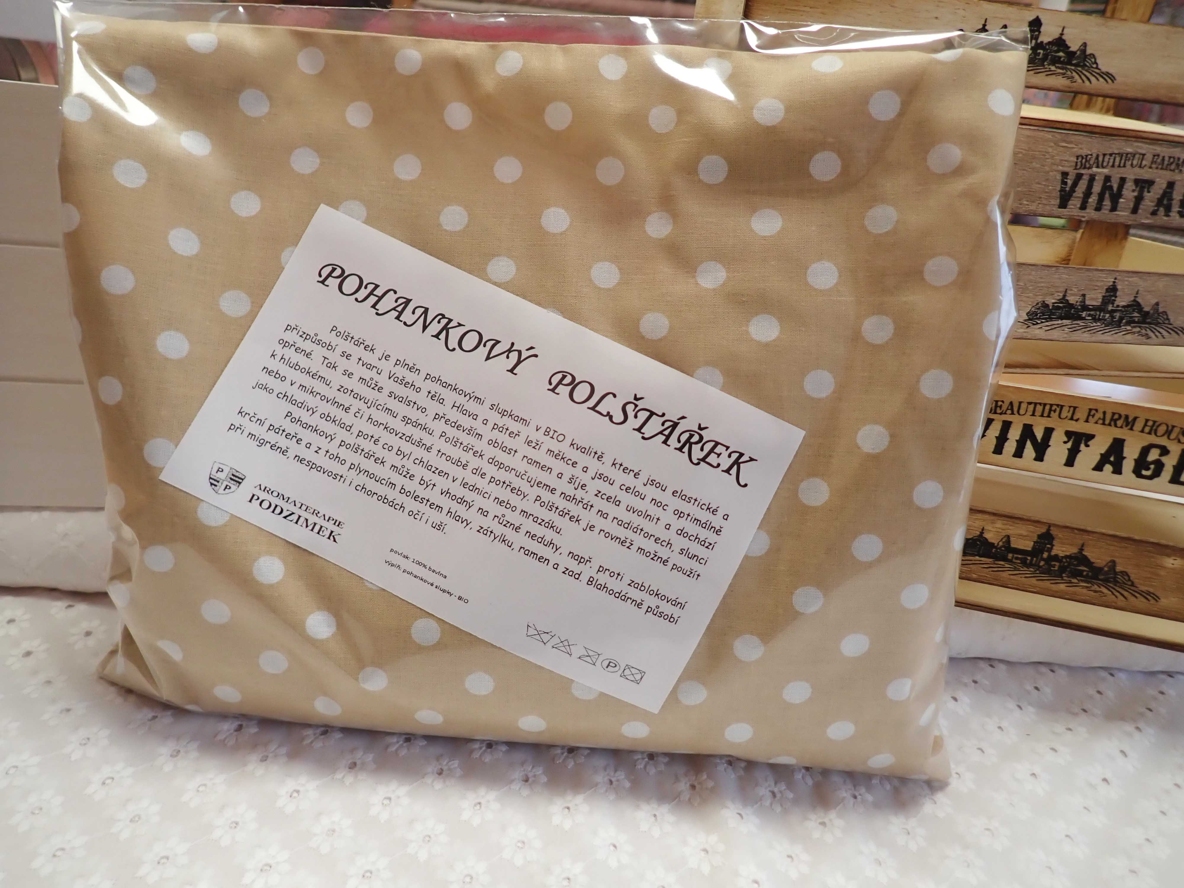 NAHŘÍVACÍ POHANKOVÝ POLŠTÁŘEK - STŘEDNÍ