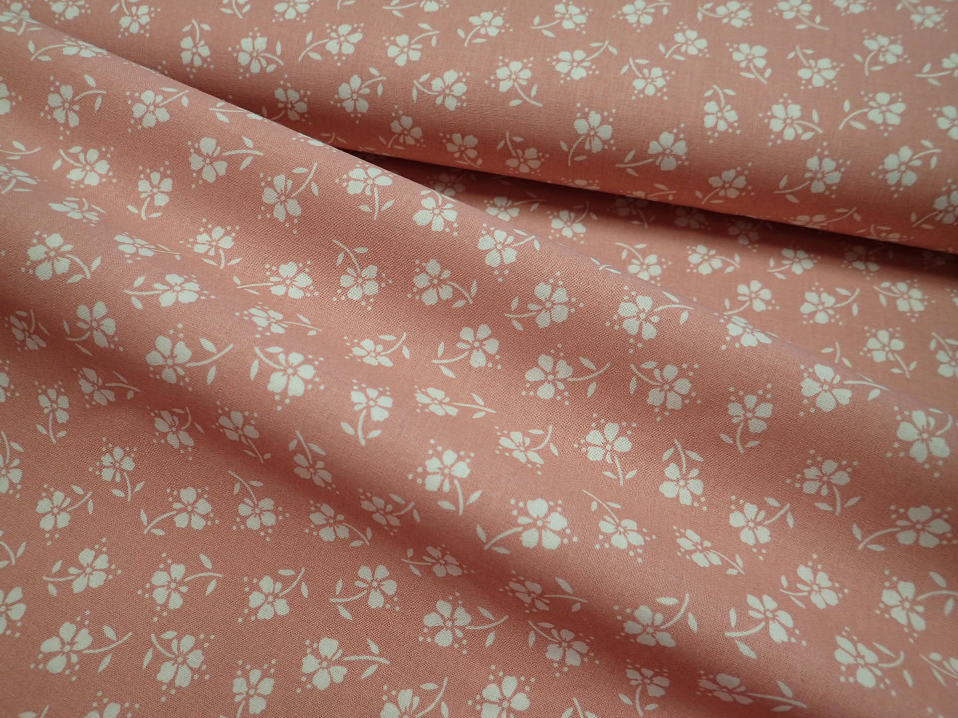 LÁTKA - STARORŮŽOVÁ + BÍLÉ KYTIČKY