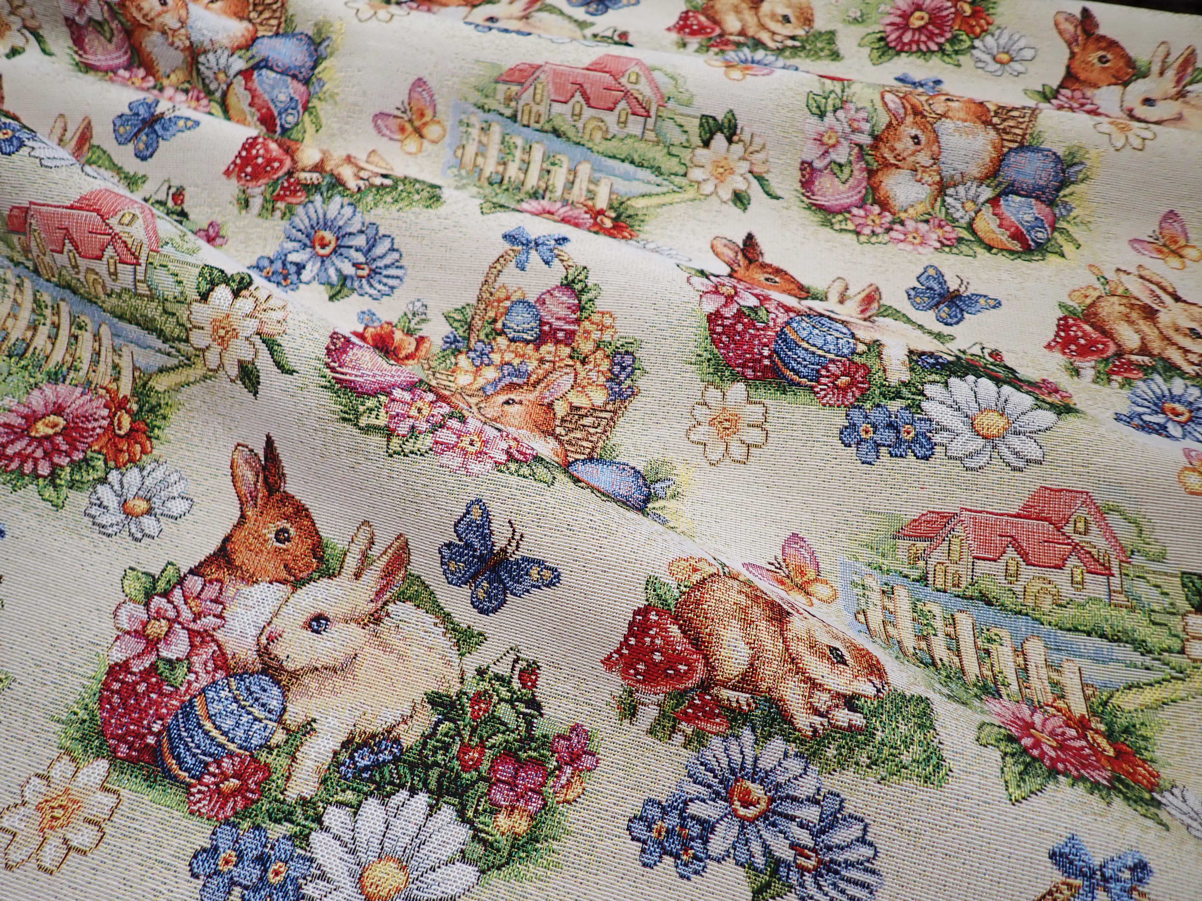LÁTKA - VELIKONOČNÍ - GOBELÍN - ZAJÍČCI