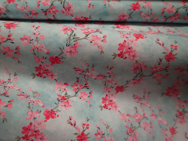 LÁTKA - KVĚTY - POPELÍN