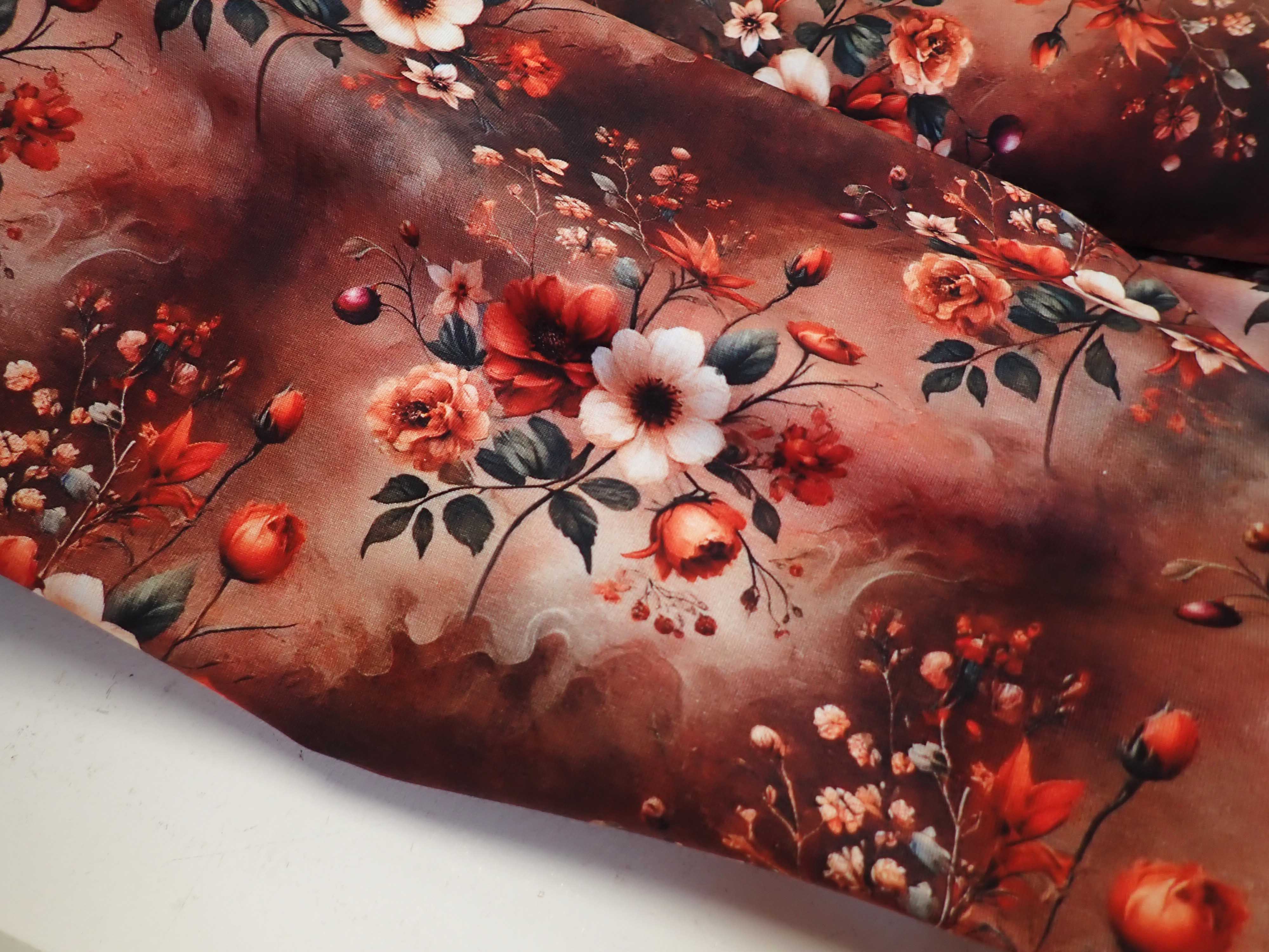 PLETENINA - JERSEY - FOTOTISK - KVĚTY