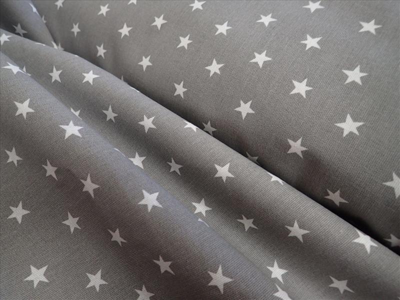 LÁTKA - ŠEDÁ + BÍLÉ HVĚZDIČKY