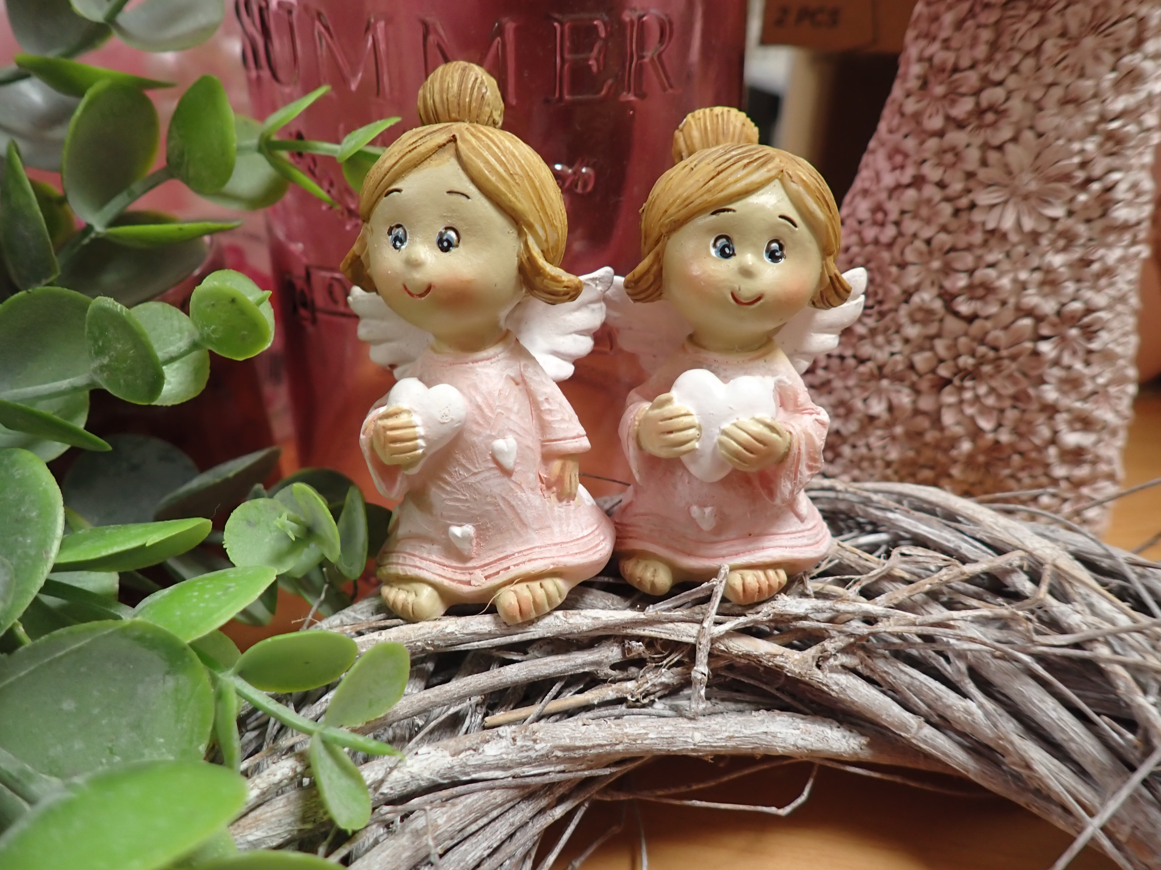 DEKORACE - ANDÍLEK - RŮŽOVÝ