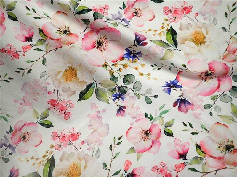 PLETENINA - JERSEY - FOTOTISK - KVĚTY