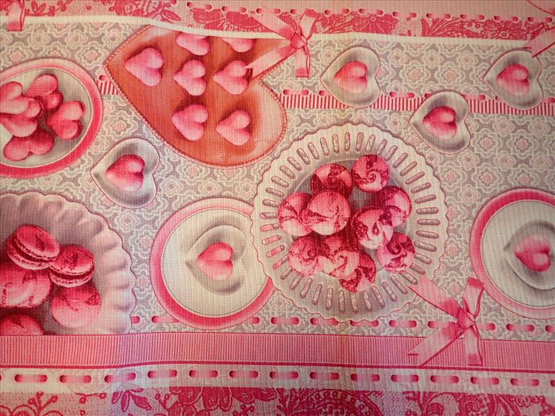 látka - WAFFLE - UTĚRKOVINA - SRDÍČKA + MAKRONKY