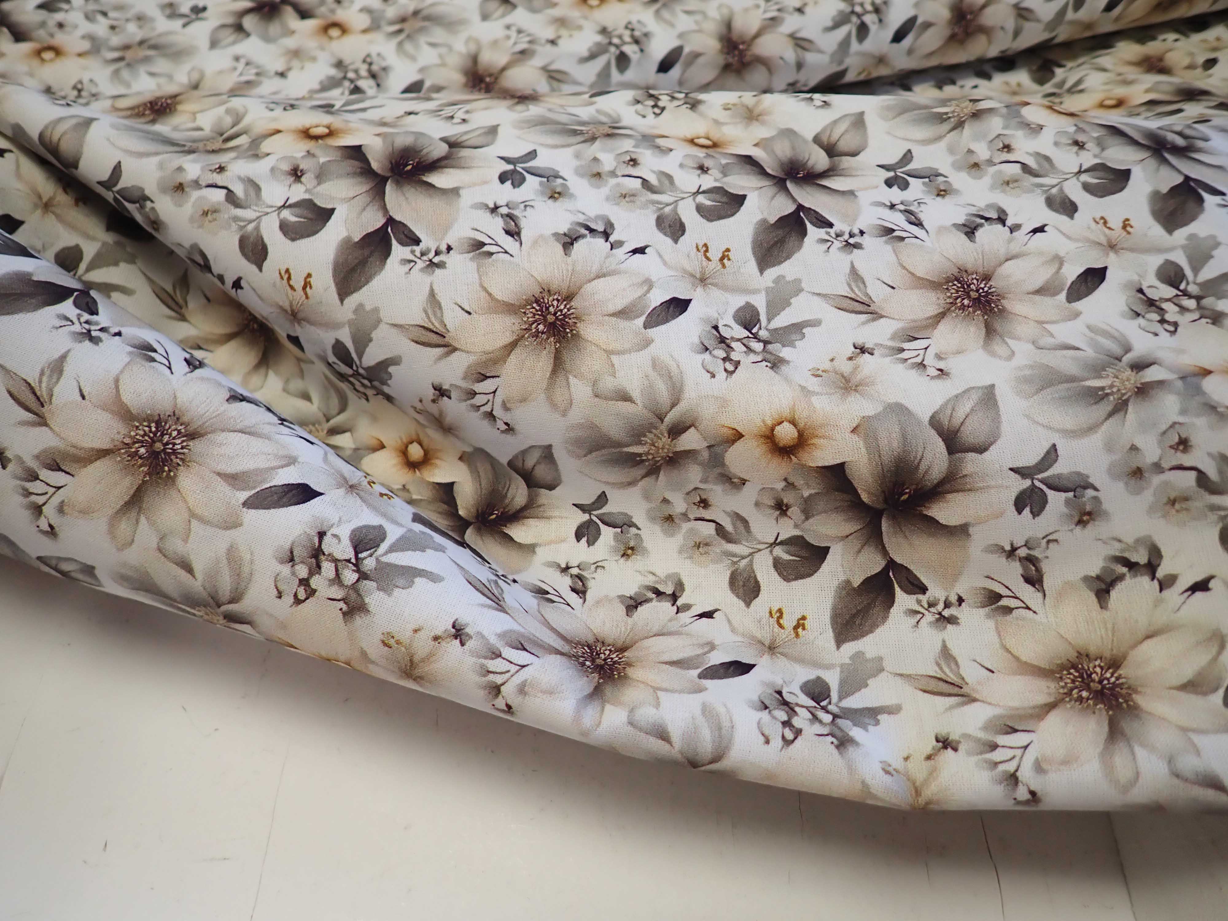 LÁTKA - POPELÍN - KVĚTY