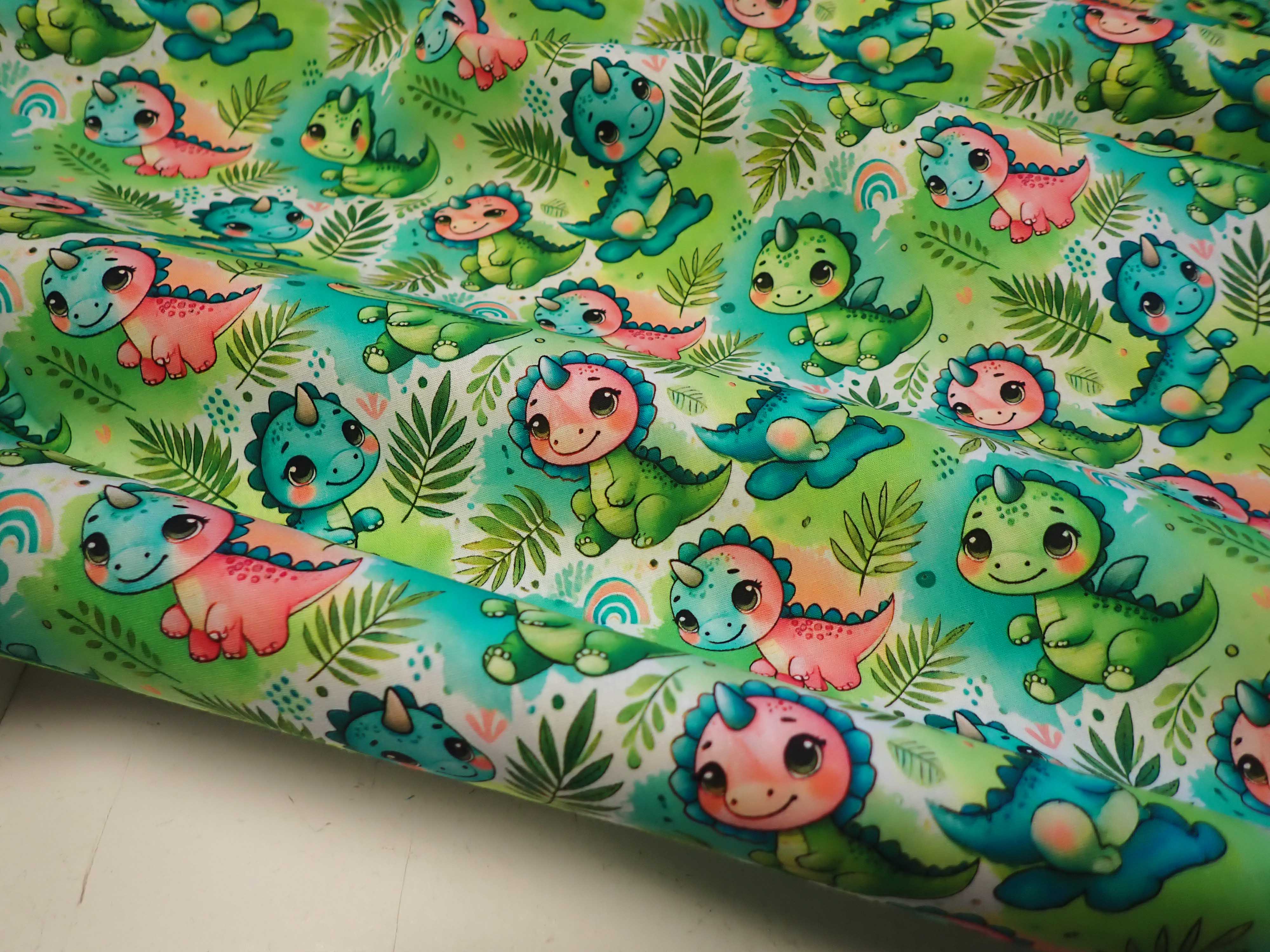 LÁTKA - POPELÍN - FOTOTISK - DINOSAUŘI