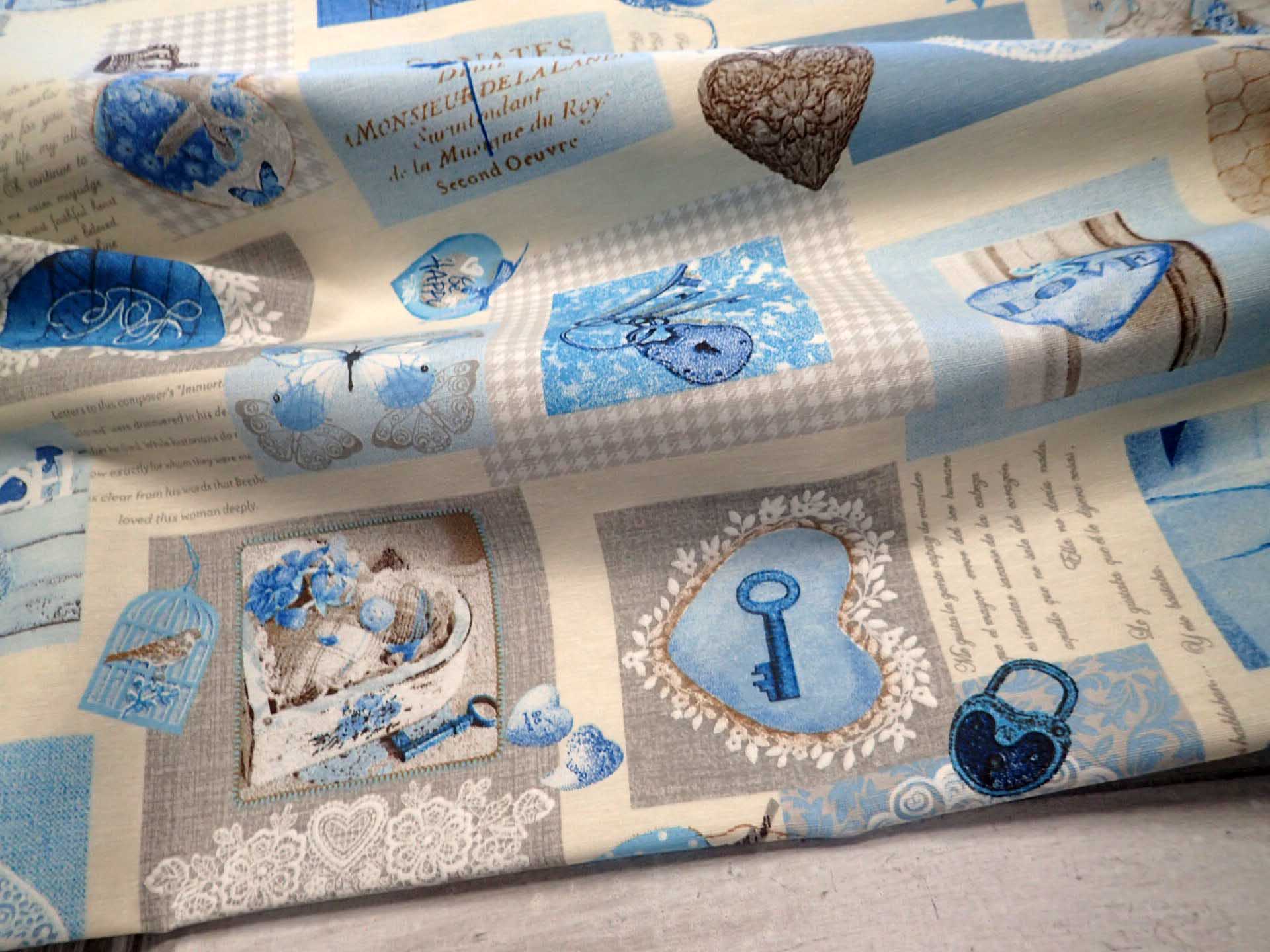 LÁTKA -  POTAHOVKA - MODRÁ SRDÍČKA