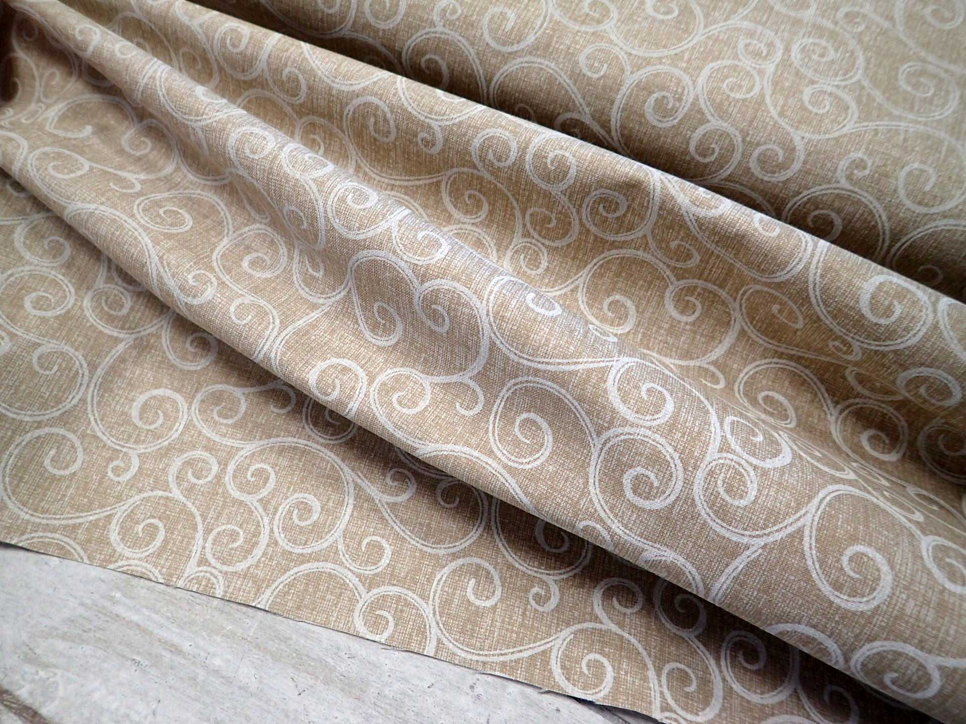 LÁTKA - LNĚNÝ EFEKT + BÍLÉ ORNAMENTY