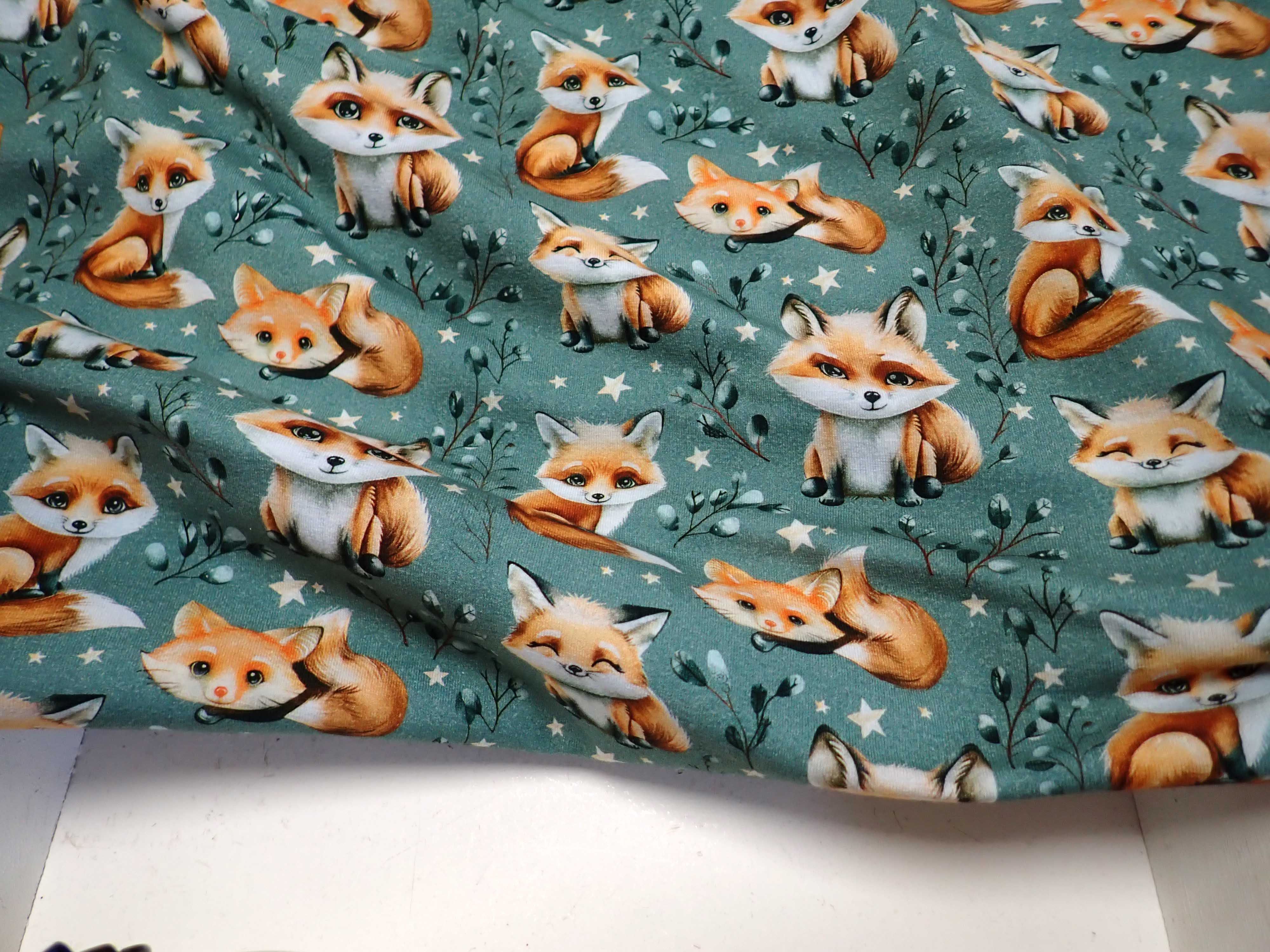 PLETENINA - JERSEY - FOTOTISK - LIŠKY