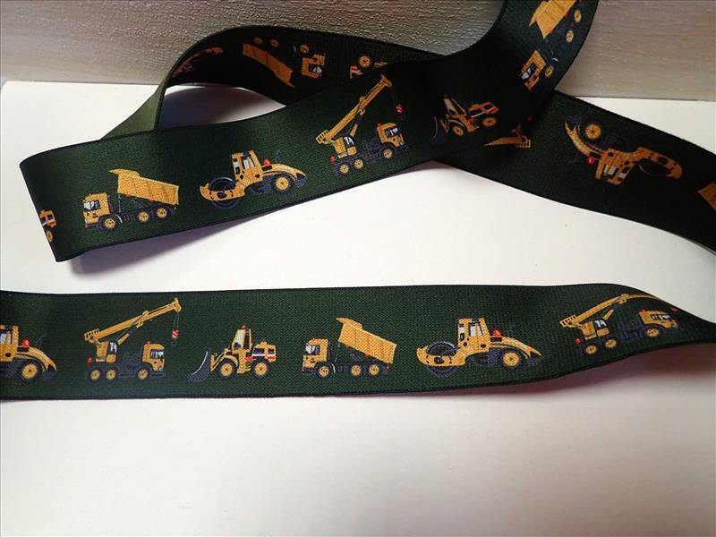 Gumička  - PRUŽENKA - TMAVĚ ZELENÁ + BAGRY - 40 MM