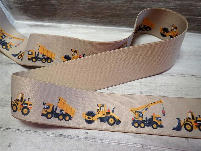 GUMA  - PRUŽENKA - BÉŽOVÁ + BAGRY - 40 MM