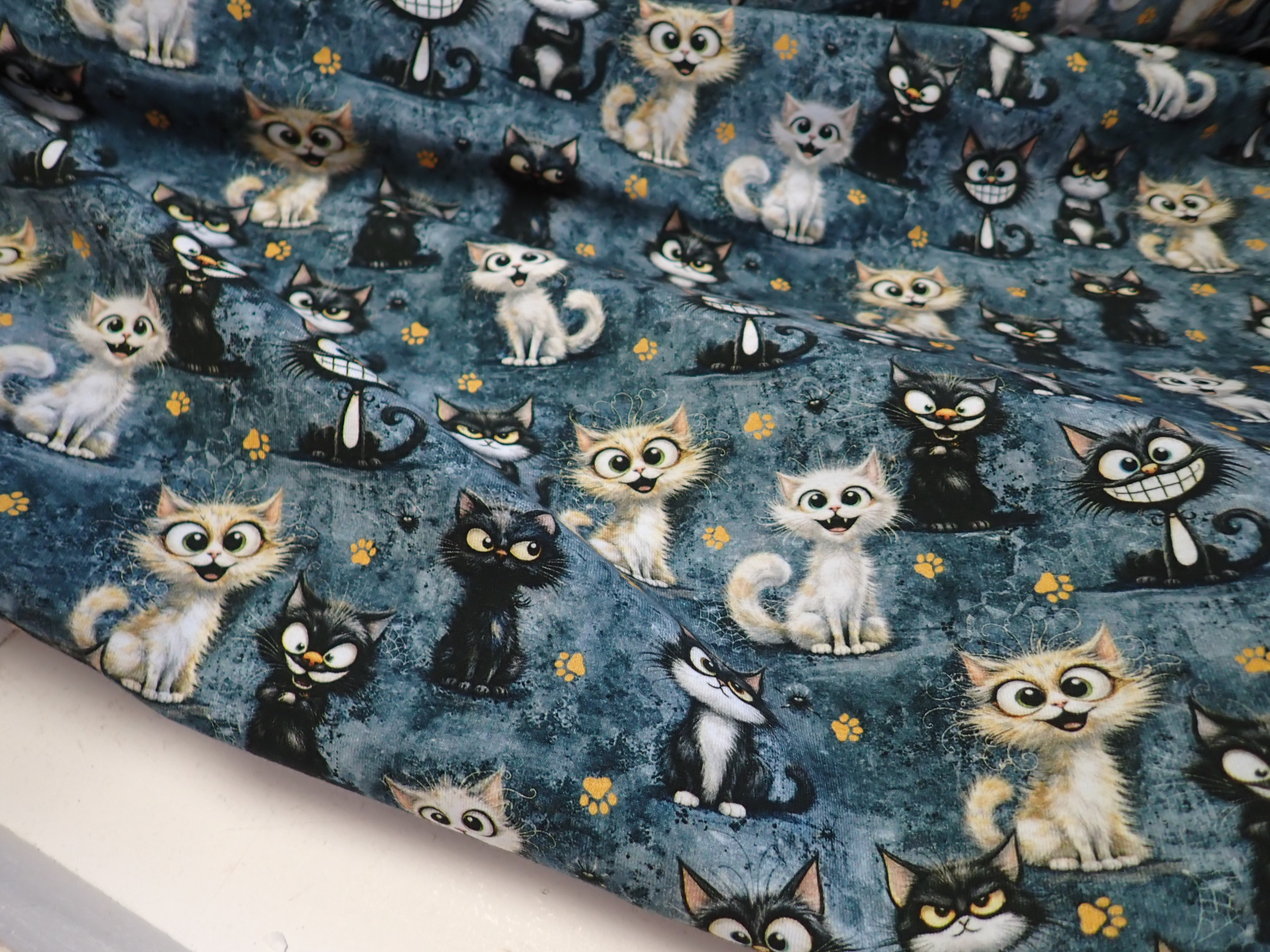 PLETENINA - JERSEY - FOTOTISK - KOČKY