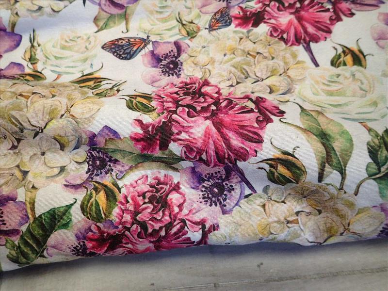 LÁTKA - POTAHOVKA - KVĚTY + MOTÝLCI