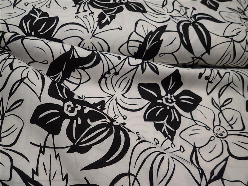 LÁTKA - BÍLÁ + ČERNÉ KVĚTY