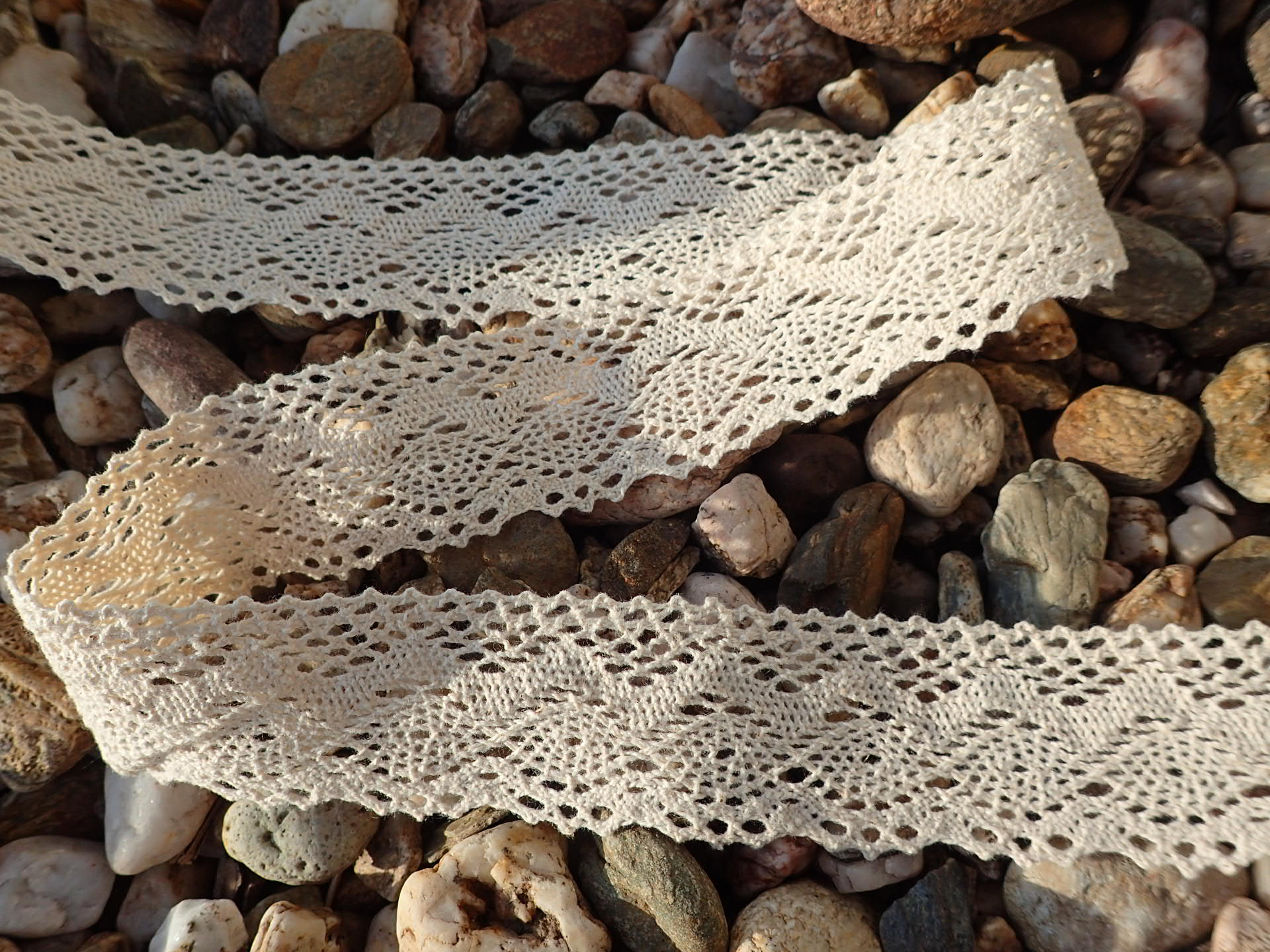 krajka - paličkovaná - přírodní (režná) - šíře 40 mm