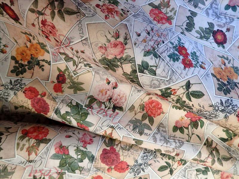 LÁTKA - RŮŽIČKY - FOTOTISK