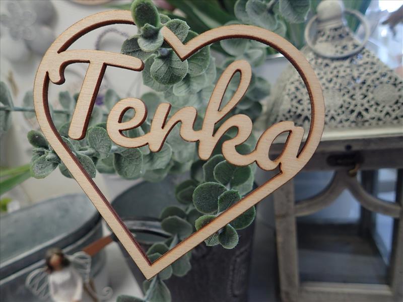 Nápis - SRDCE + JMÉNO