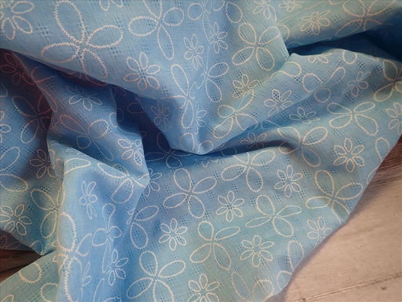 LÁTKA - GÁZOVINA - FÁČOVINA - SVĚTLE MODRÁ + KYTIČKY