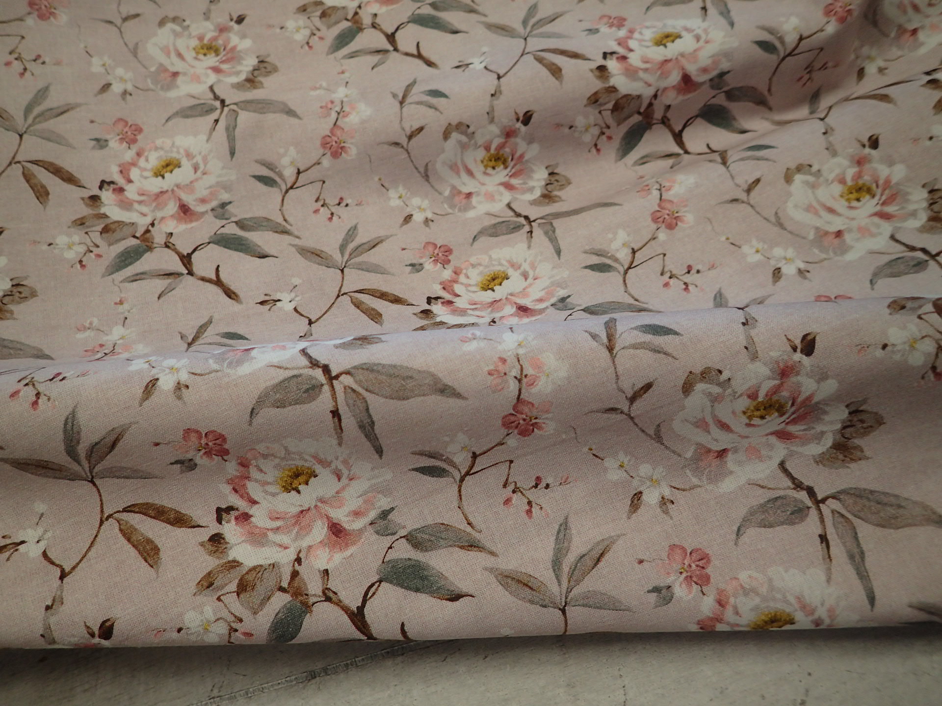 LÁTKA - POPELÍN - KVĚTY