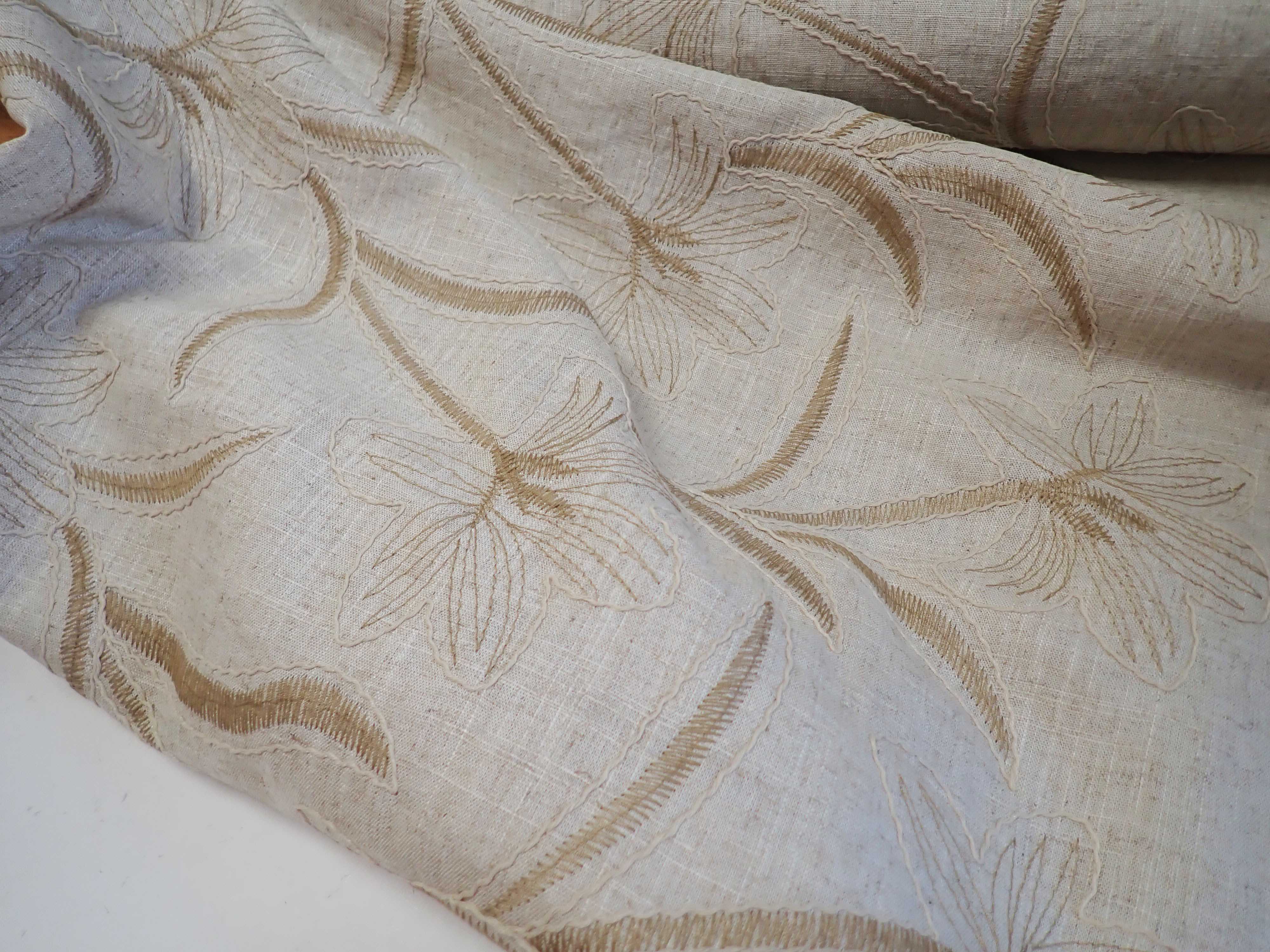 LÁTKA - KVĚTY - LEN + VISKÓZA