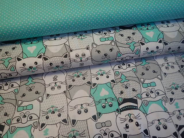 LÁTKA - KOČKY - MENTOLOVÉ + ŠEDÉ