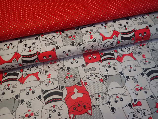 LÁTKA - KOČKY - ČERVENÉ + ČERNÉ