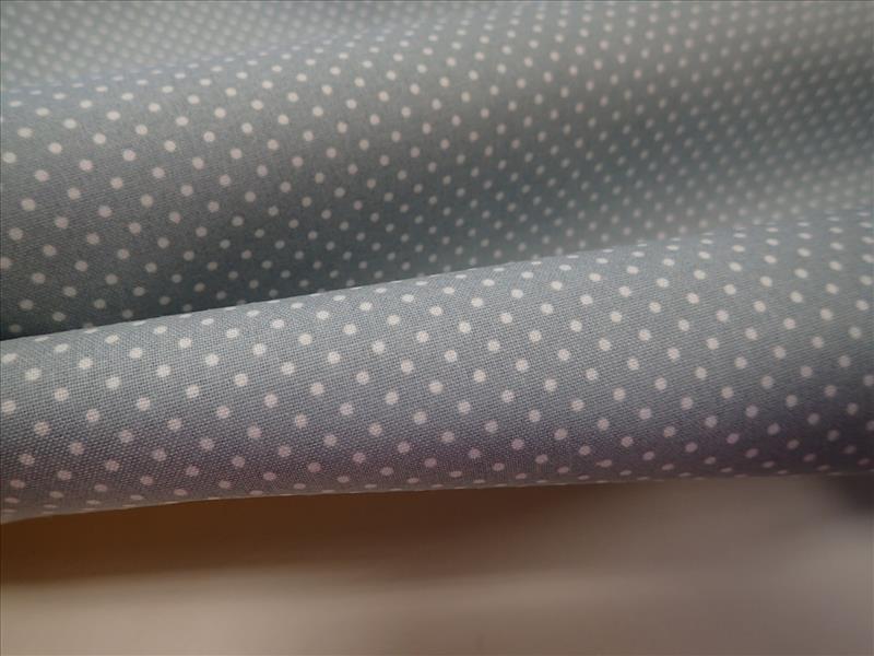 LÁTKA - SVĚTLE ŠEDÁ + BÍLÉ PUNTÍKY