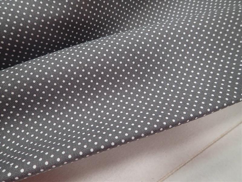 LÁTKA - TMAVĚ ŠEDÁ + BÍLÉ PUNTÍKY