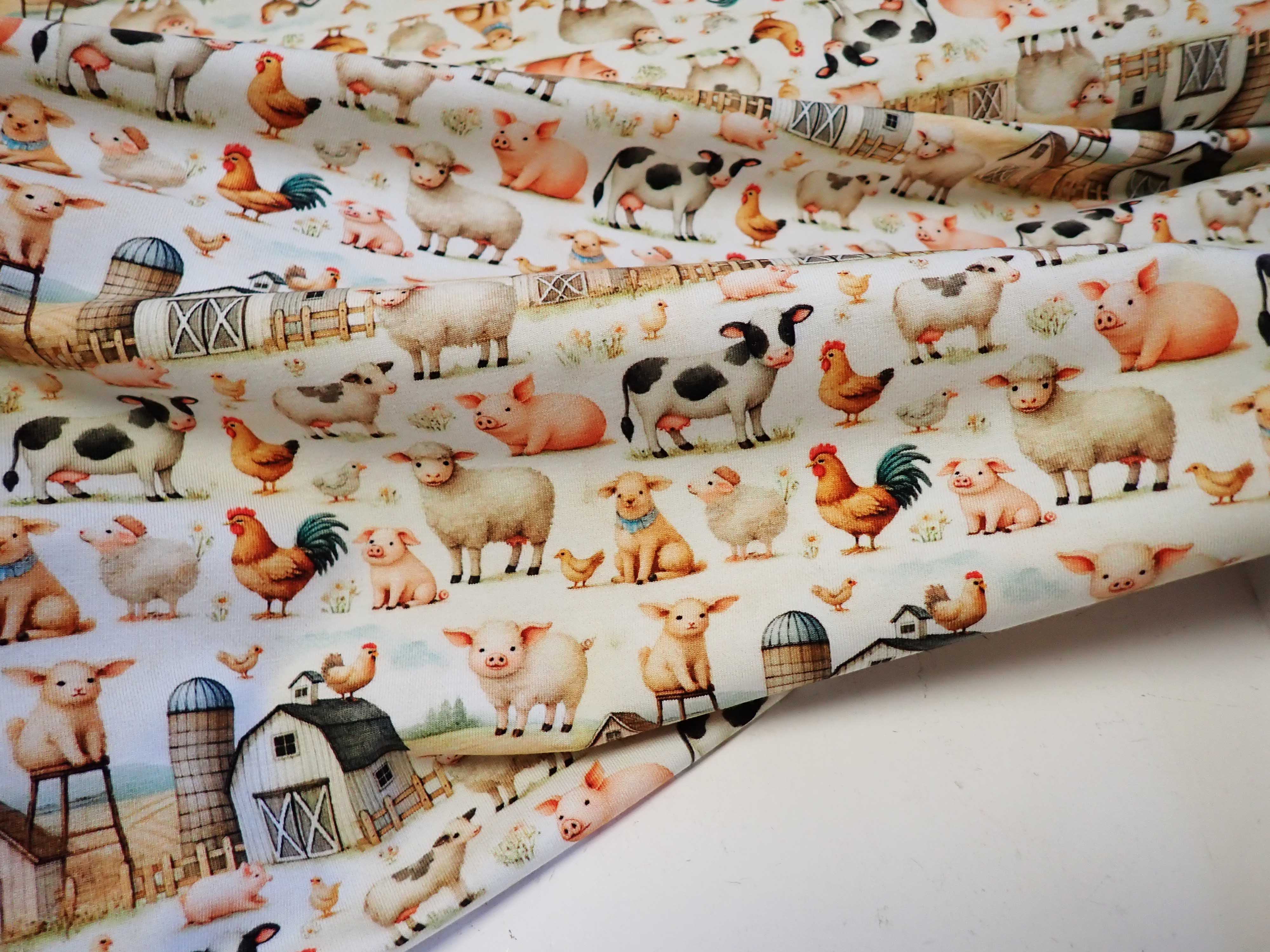 PLETENINA - JERSEY - FOTOTISK - FARMA - ZVÍŘÁTKA