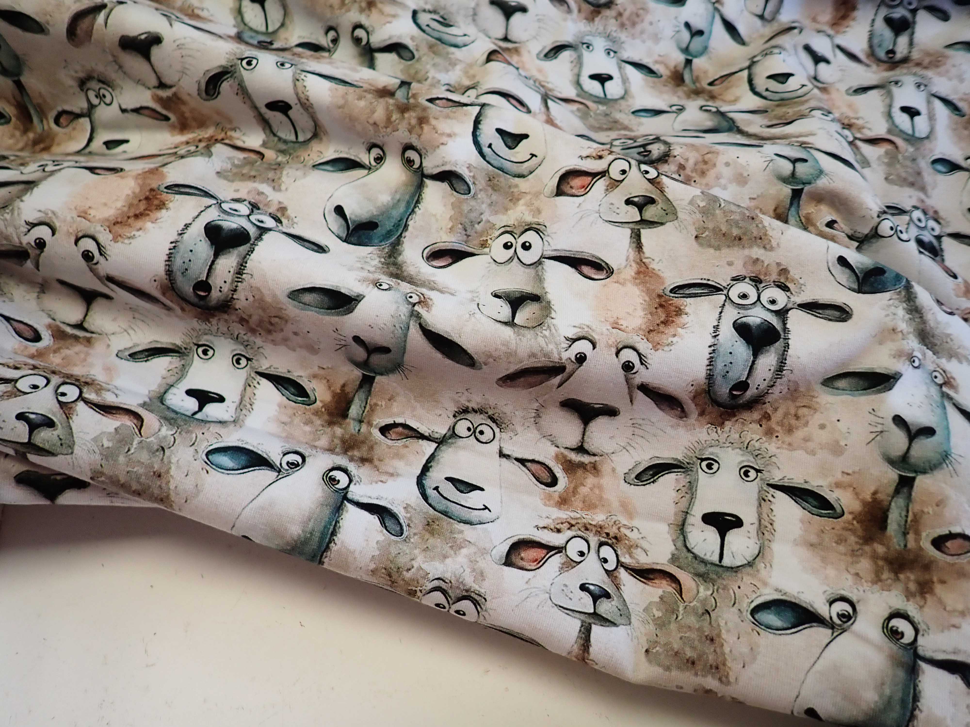 PLETENINA - JERSEY - FOTOTISK - OVEČKY