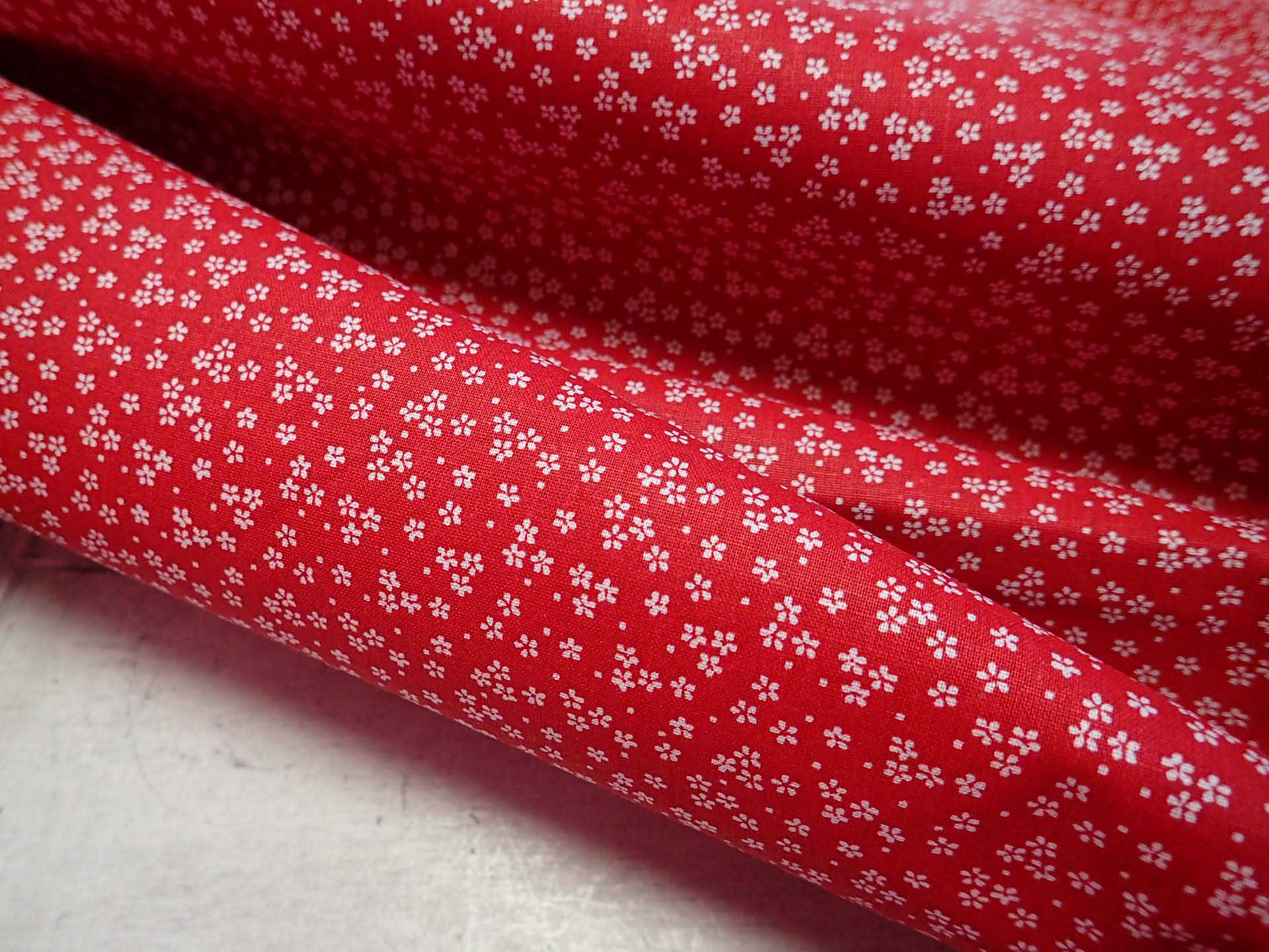 LÁTKA - ČERVENÁ + BÍLÉ KYTIČKY