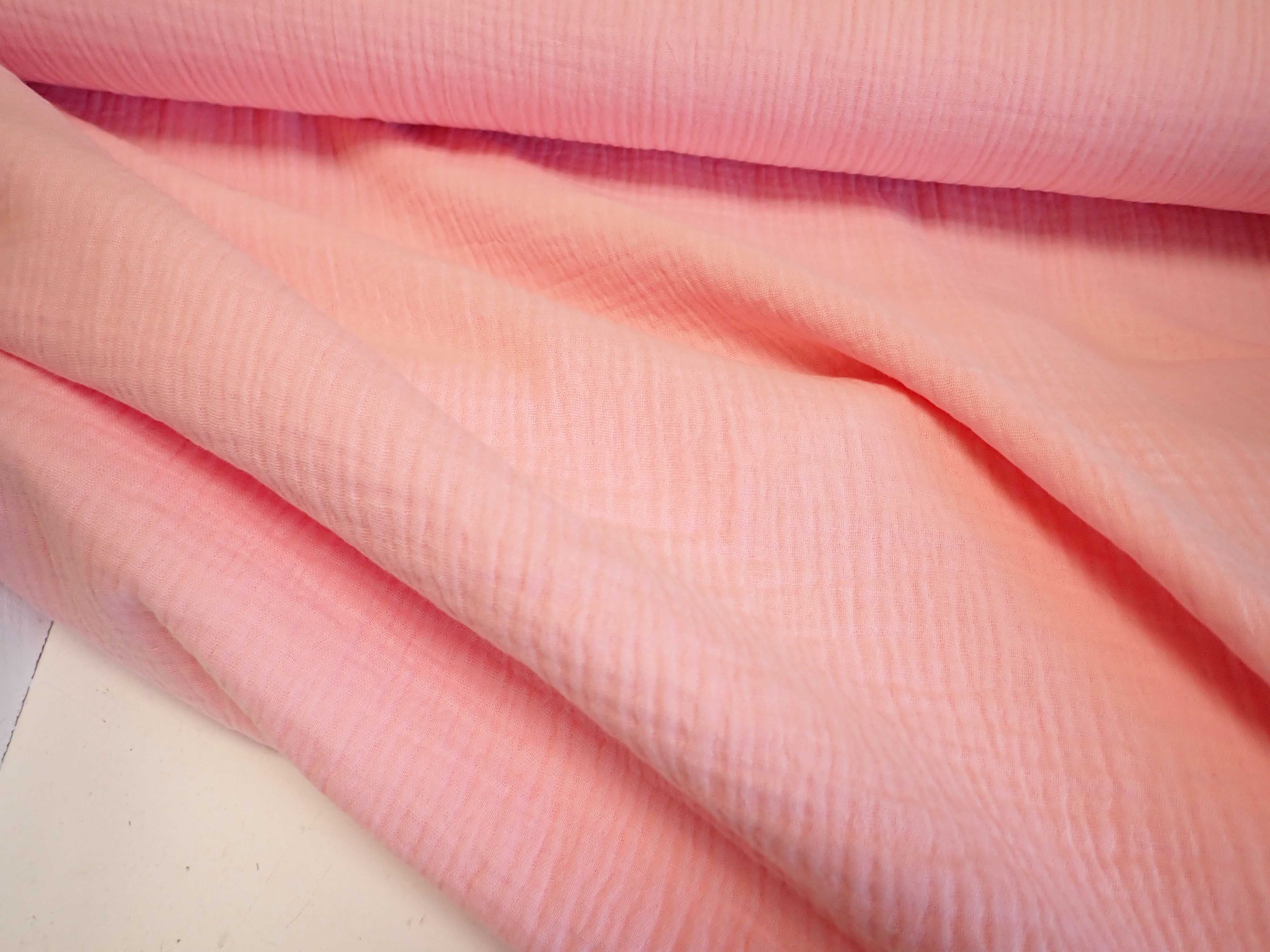 DVOJITÁ GÁZOVINA - MUŠELÍN - SVĚTLE RŮŽOVÁ