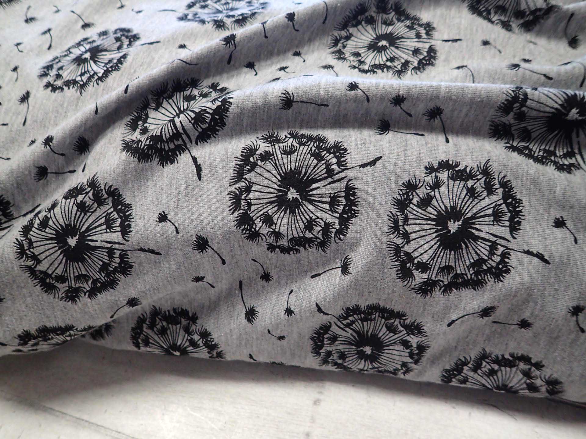 LÁTKA - PLETENINA - JERSEY - ŠEDÁ + CHMÝŘÍ